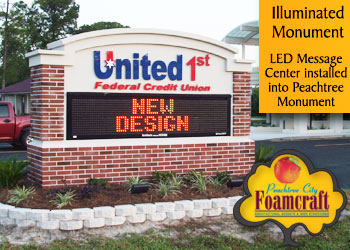Peachtree City Foamcraft Custom Monument Project Gallery - Illuminated Monument