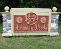architectural sign, faux stone columns, stucco cap, outdoor monument architectural sign, faux stone columns, stucco cap, outdoor monument